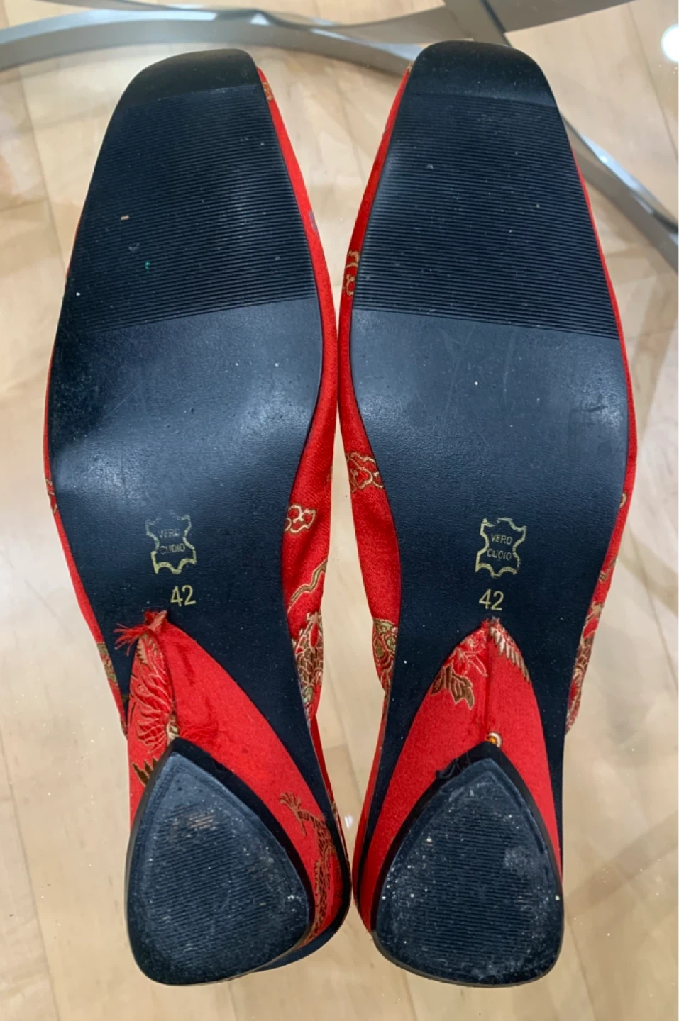 Red Embroidered Mules (Size 42) - photo 2