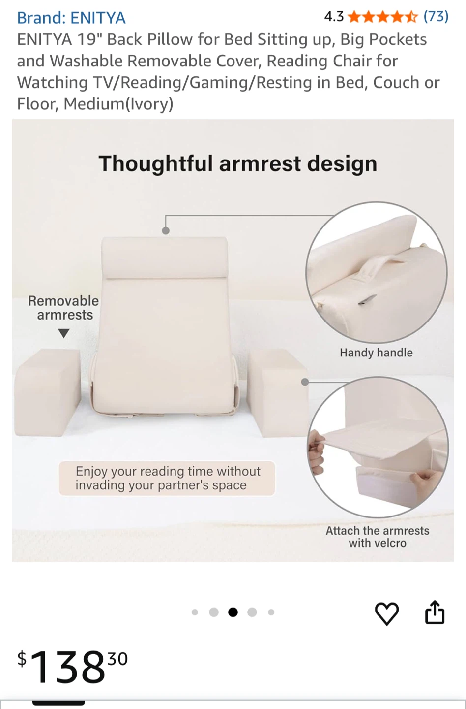 Back Pillow for sitting up, reading etc. - photo 5