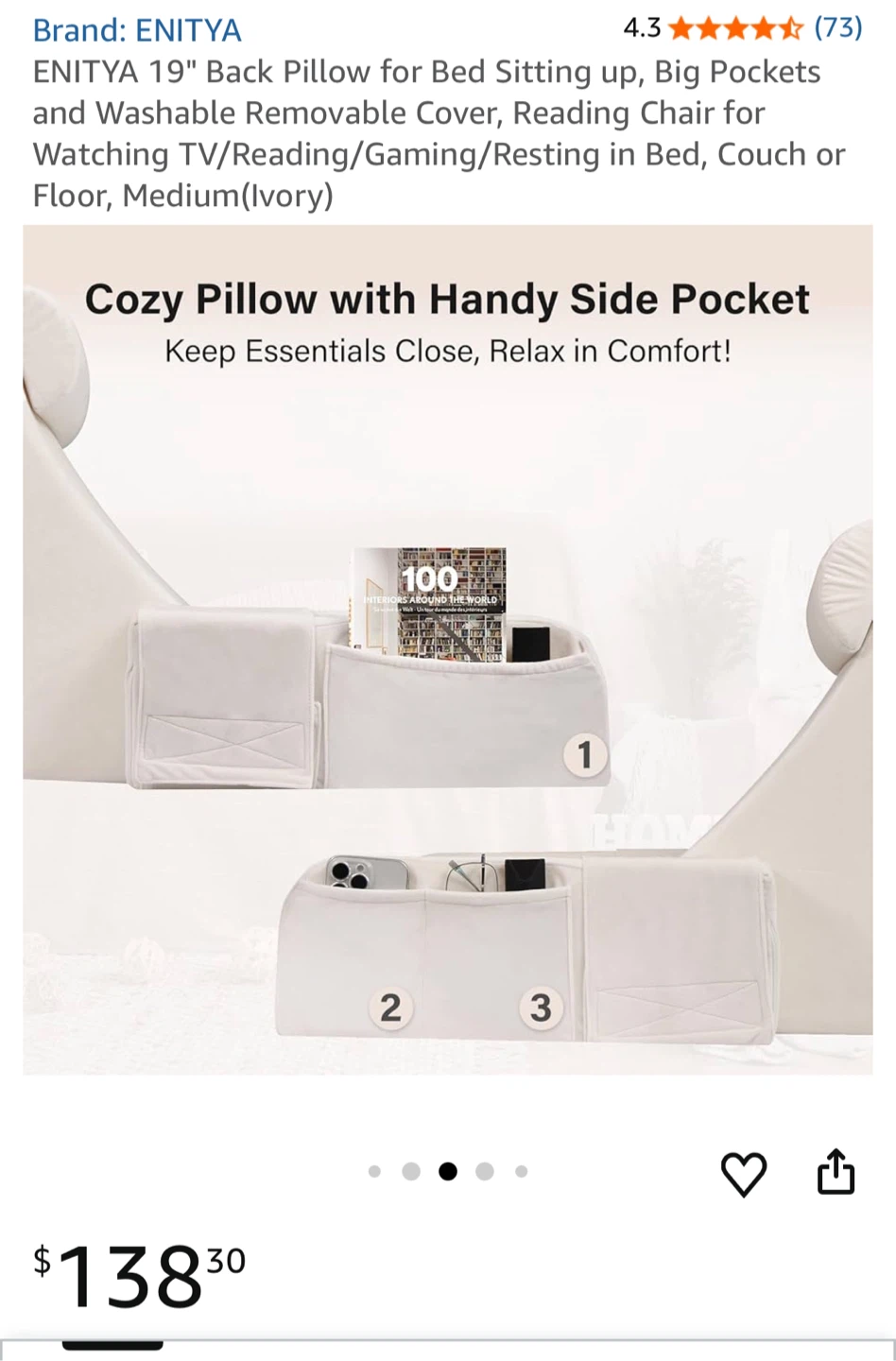Back Pillow for sitting up, reading etc. - photo 3