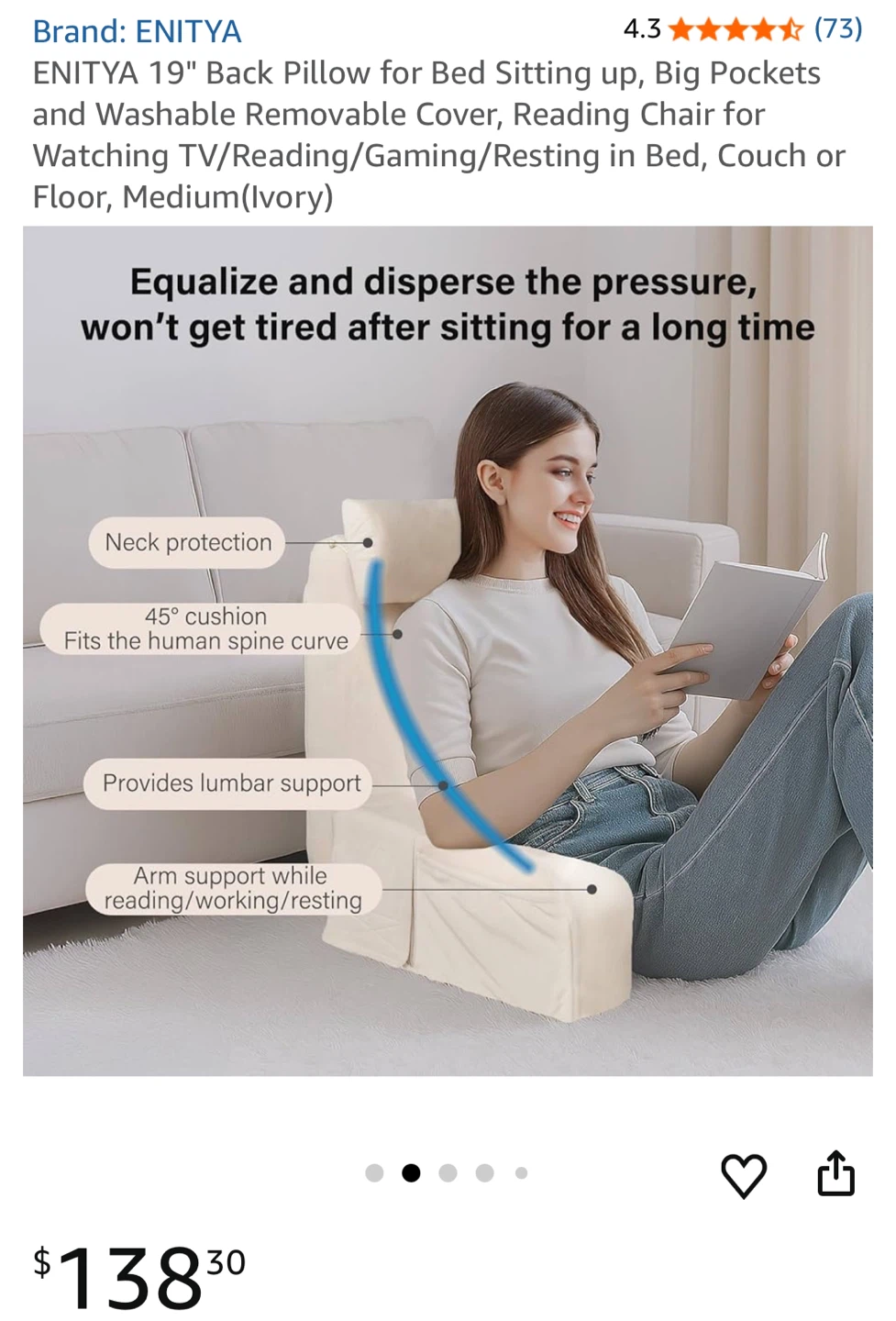 Back Pillow for sitting up, reading etc. - photo 4