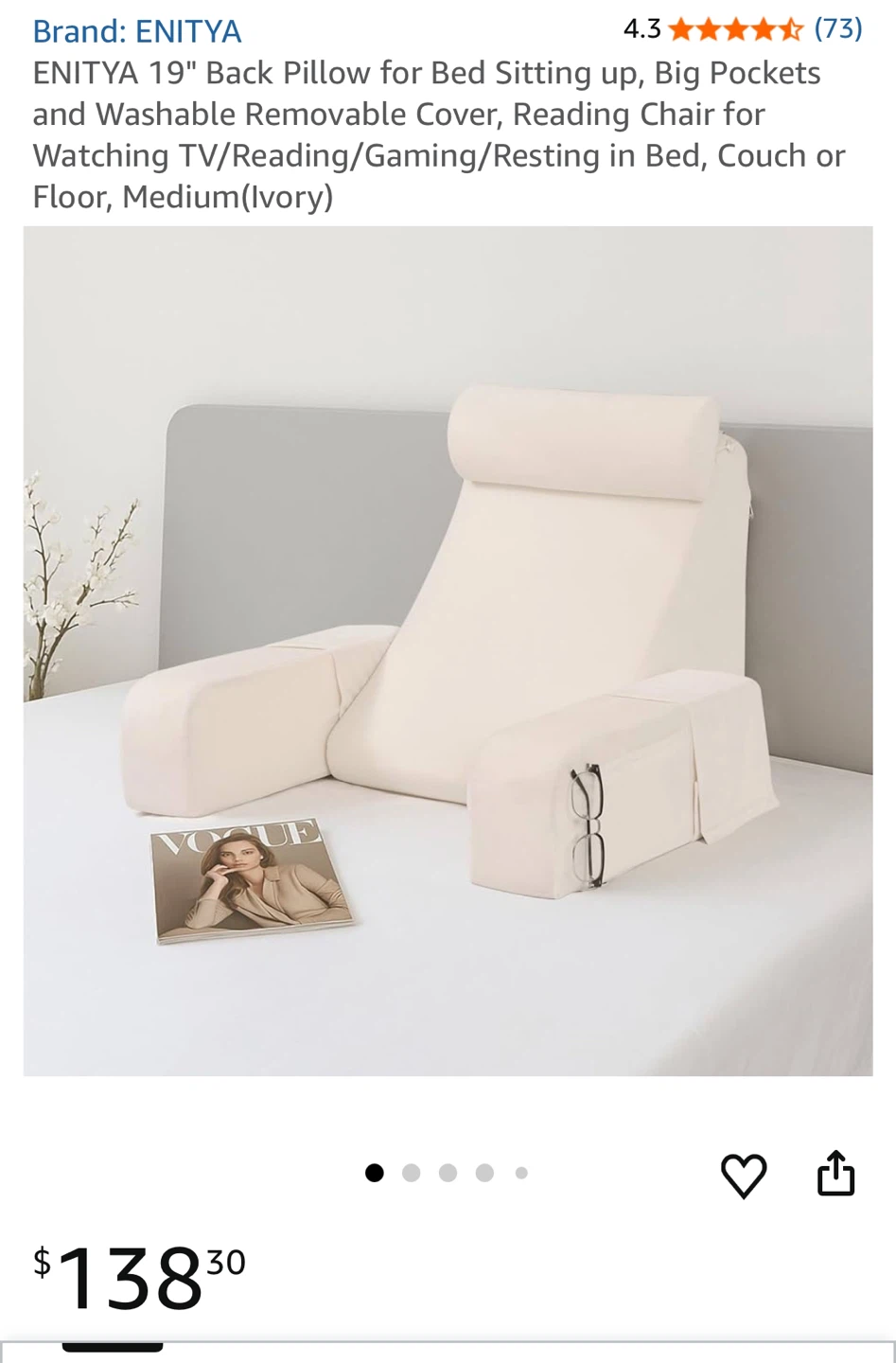 Back Pillow for sitting up, reading etc.
