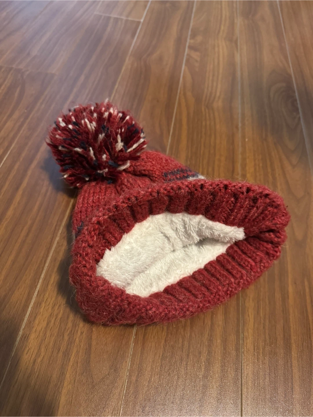Red Argyle Knit Pom Pom Beanie - photo 2