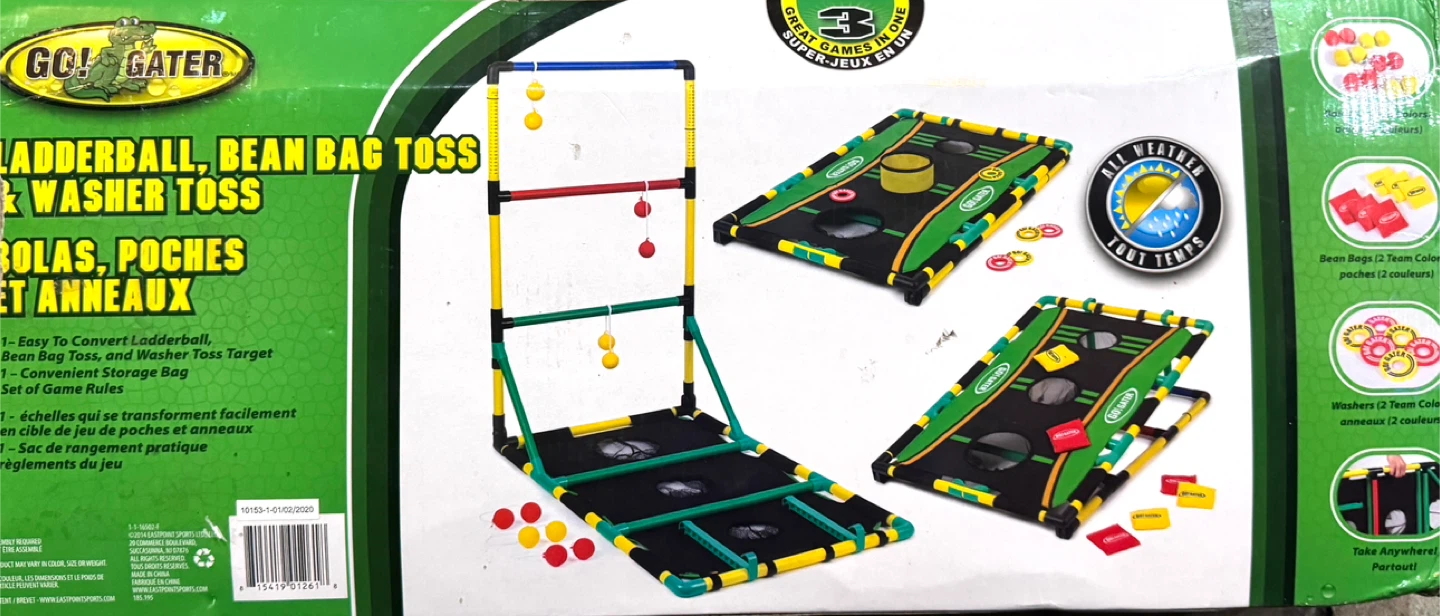 Go! Gater 3-in-1 Ladderball, Bean Bag Toss, Washer Toss