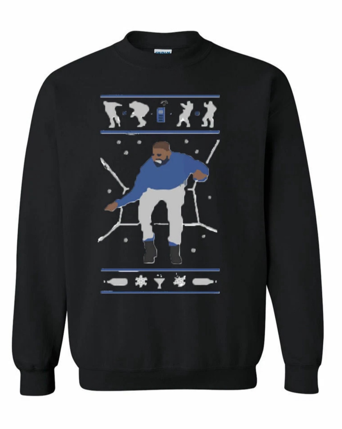 Drake Hotline Bling Ugly Christmas Sweatshirt - Gildan