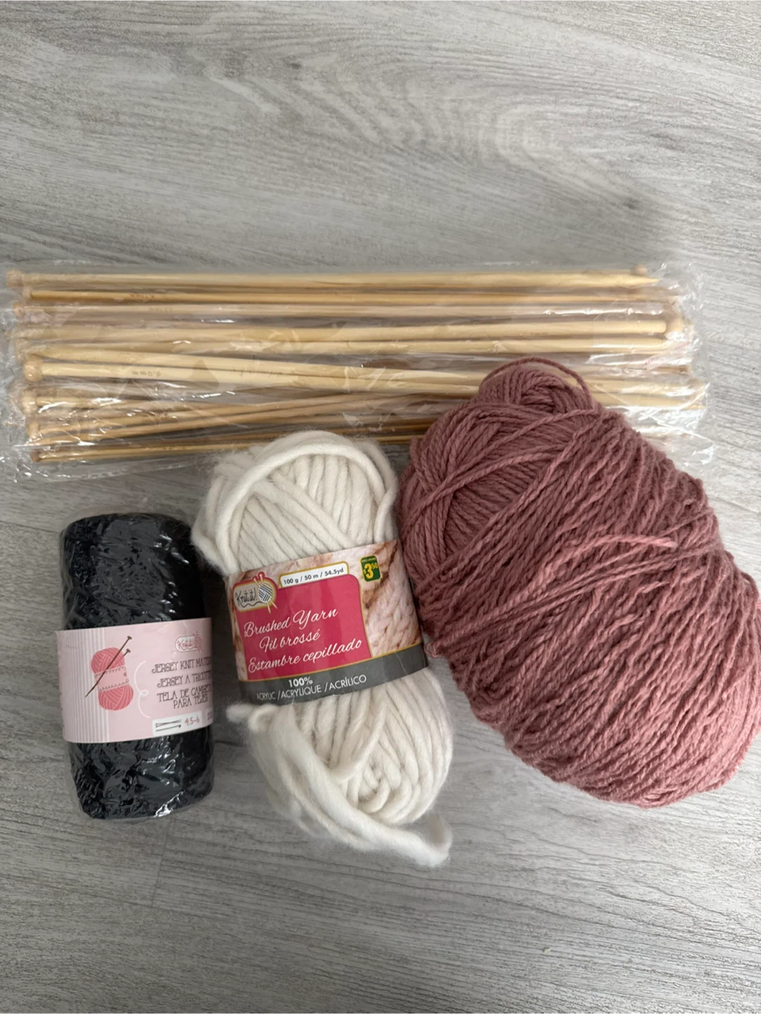 Yarn Bundle with Knitting Needles