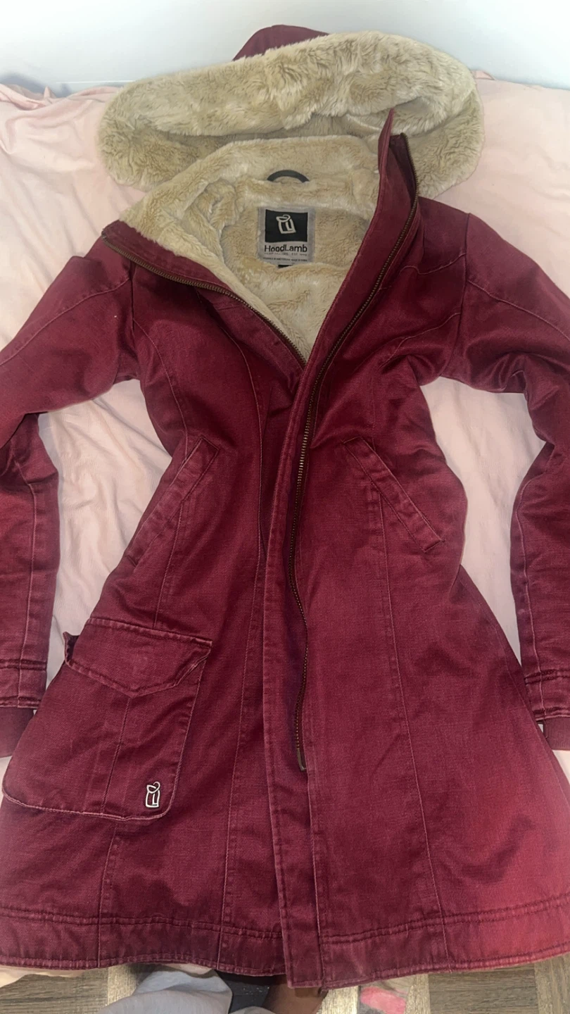 Hoodlamb Winter Coat - Burgundy