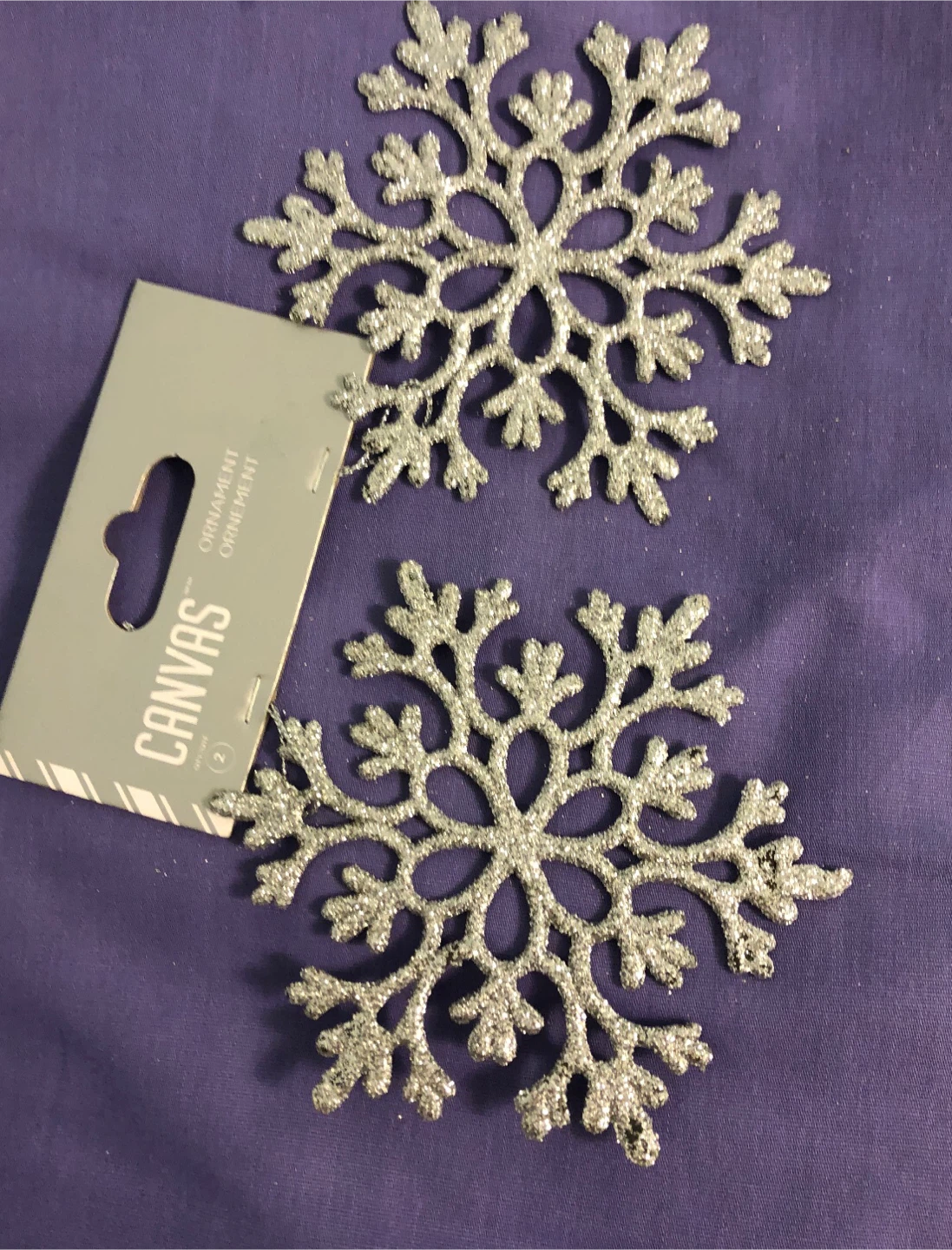 Canvas Snowflake Ornaments - Set of 2 - photo 2