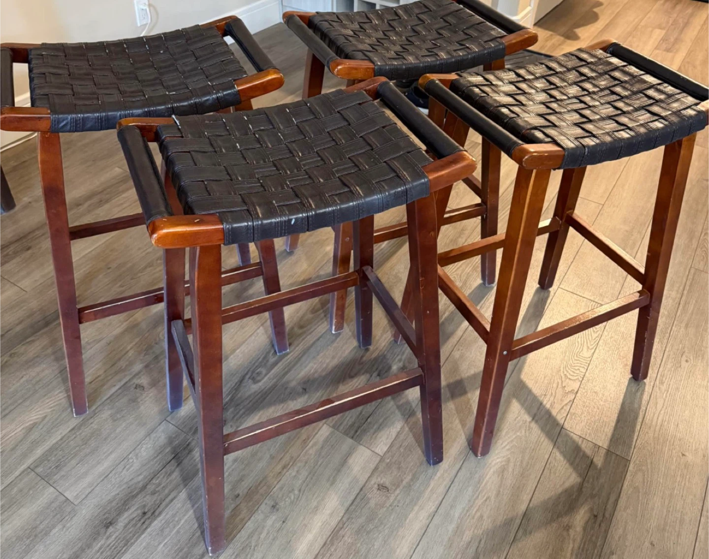 Set of 4 Woven Saddle Barstools or best offer
