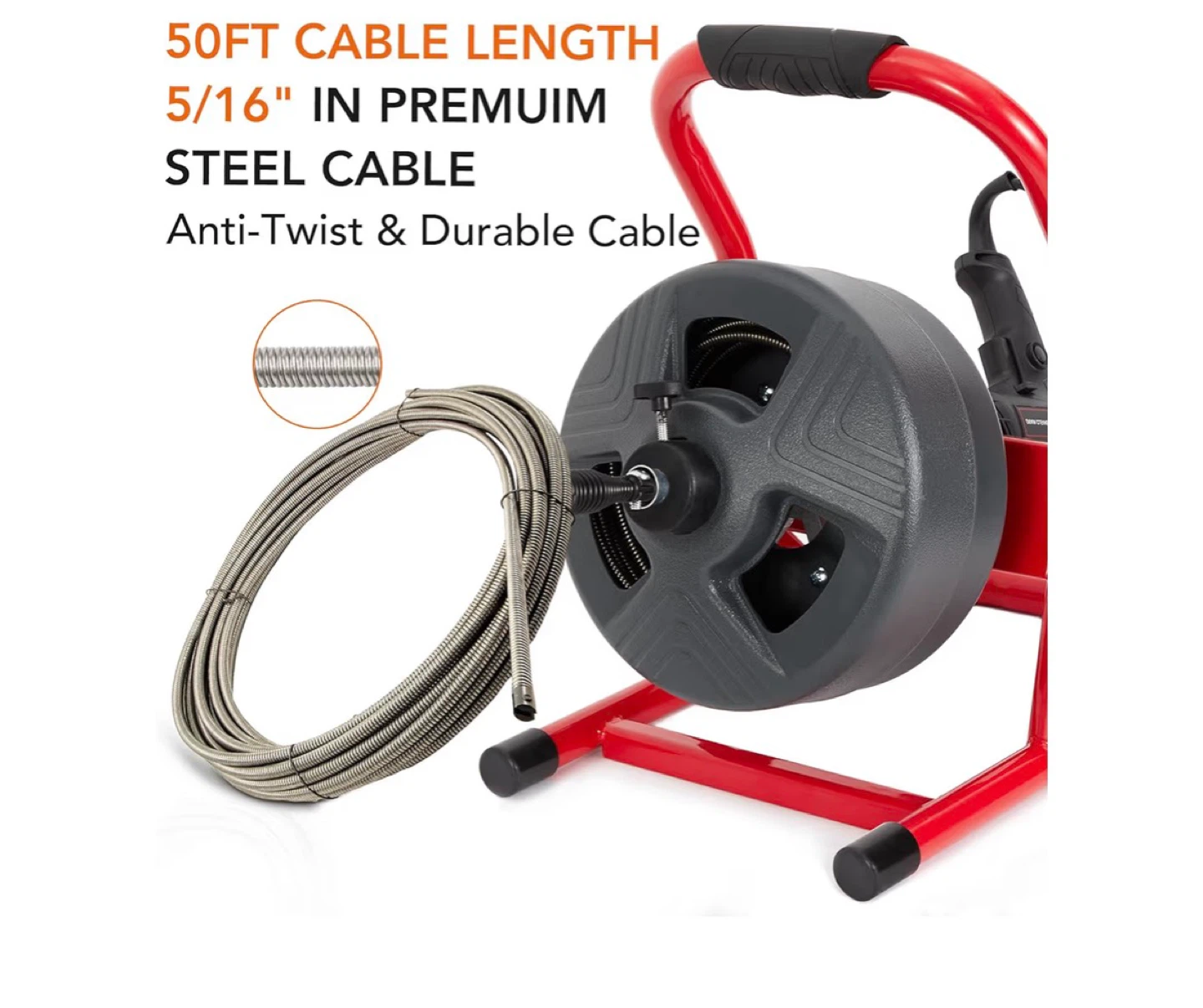 Drain Cleaner Machine with 50FT Cable - photo 2