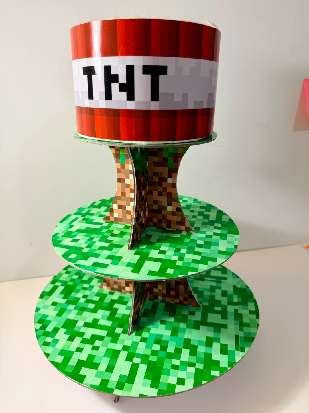 Custom Cupcake Cake Stand Minecraft Birthday Party Table Decor