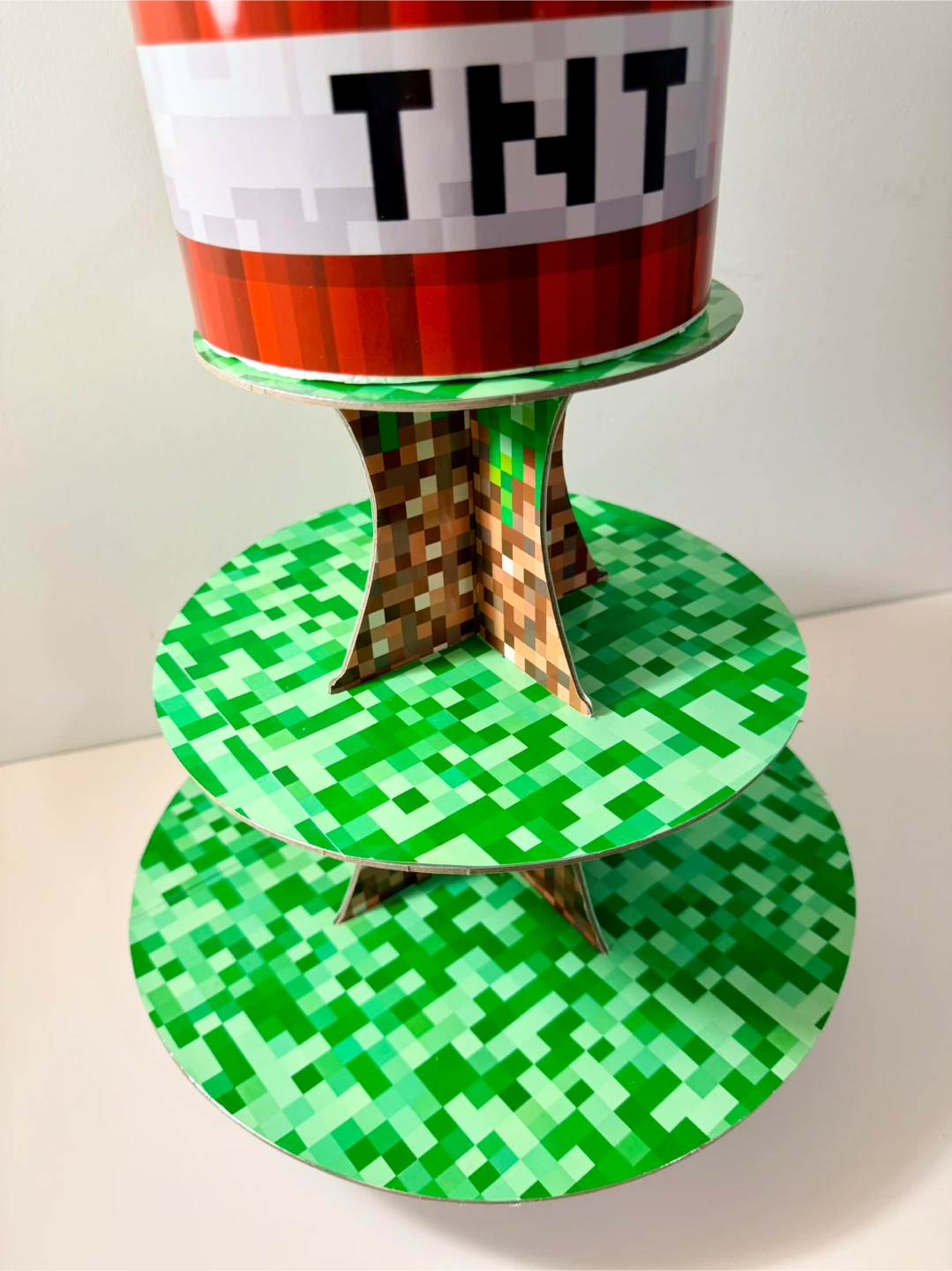 Custom Cupcake Cake Stand Minecraft Birthday Party Table Decor - photo 2
