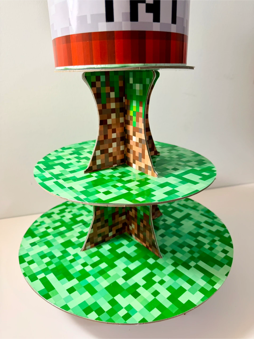 Custom Cupcake Cake Stand Minecraft Birthday Party Table Decor - photo 3