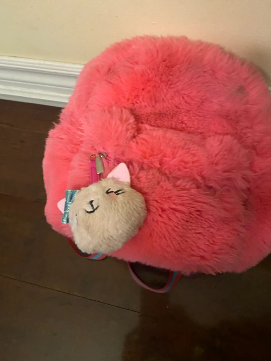 Pink Fuzzy Backpack
