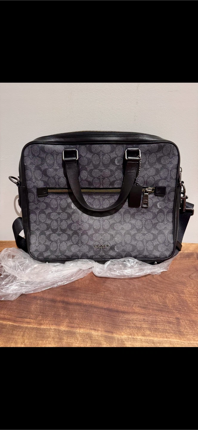 Coach Black/Gray Signature Briefcase