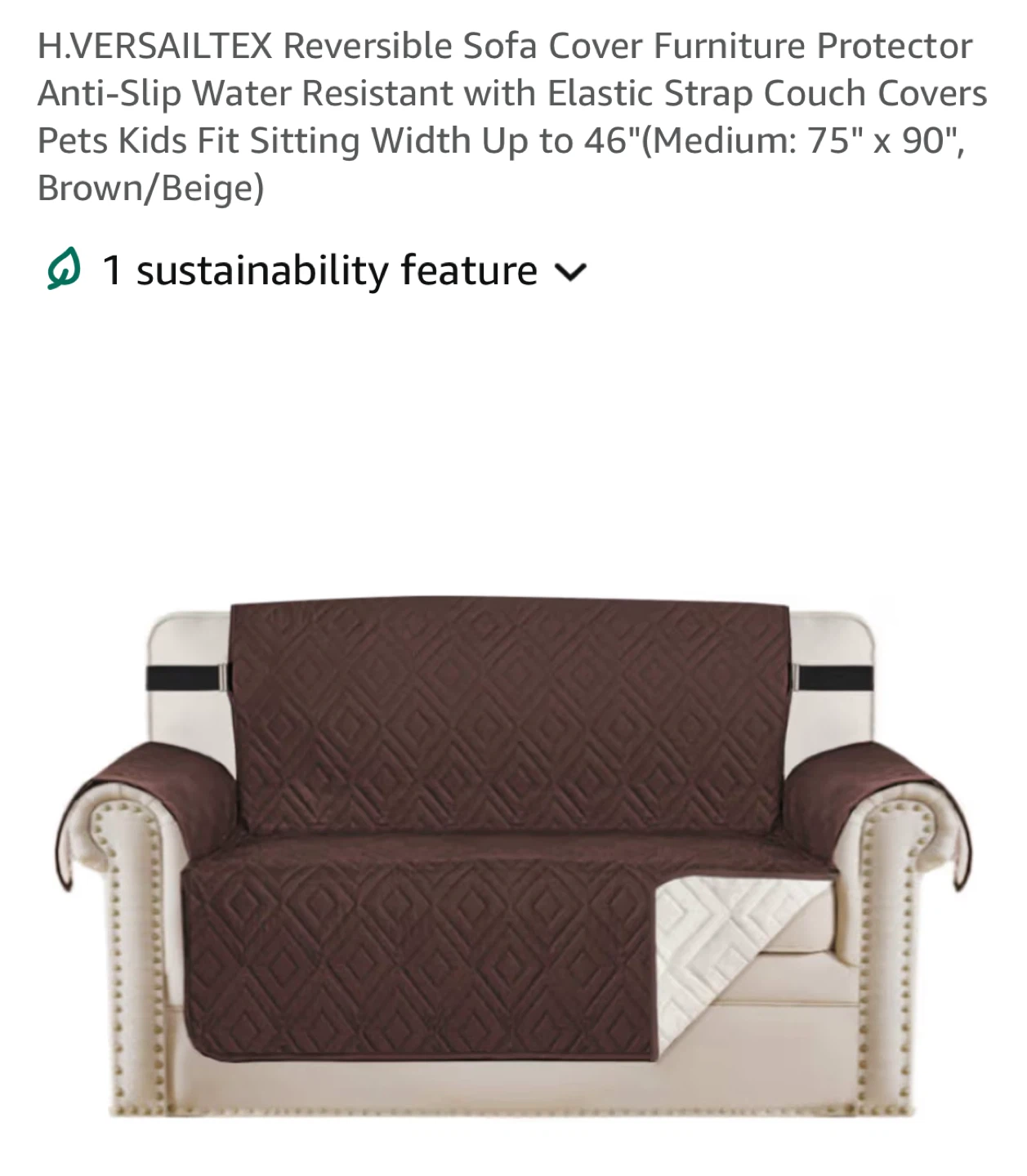 Reversible Sofa Cover - Brown/Beige