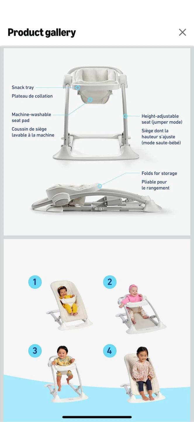Graco JumpStart 4-in-1 Activity Bouncer (Wren) - photo 5