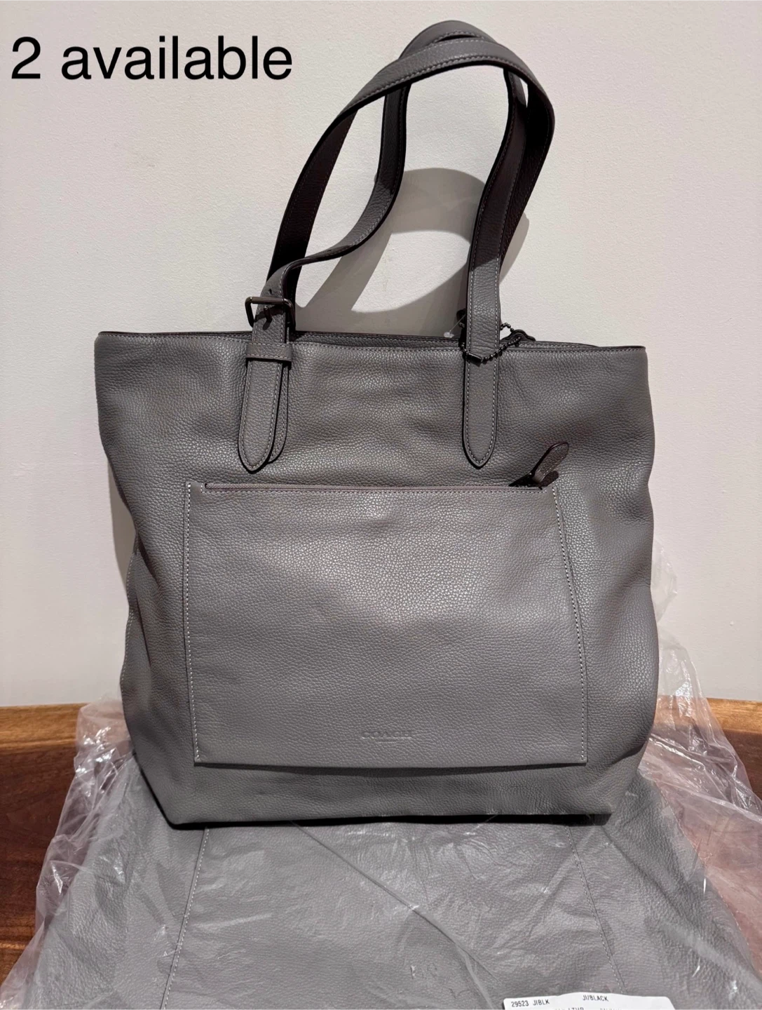 Coach Gray Leather Tote Bag - photo 5