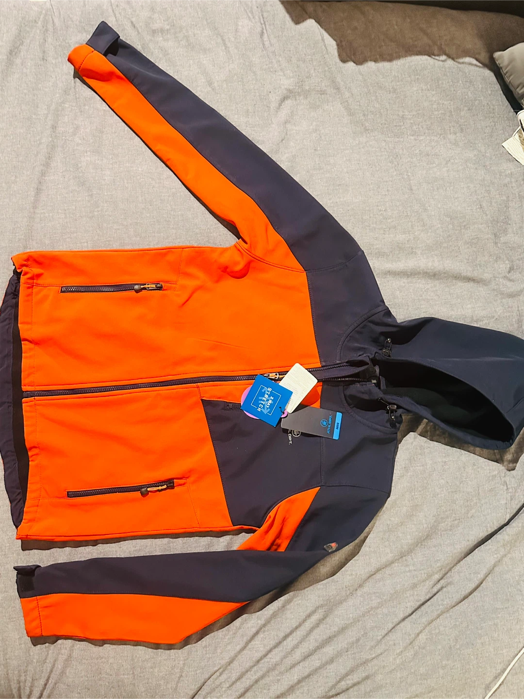 Weather resistant Softshell Orange & Grey Jacket - Medium