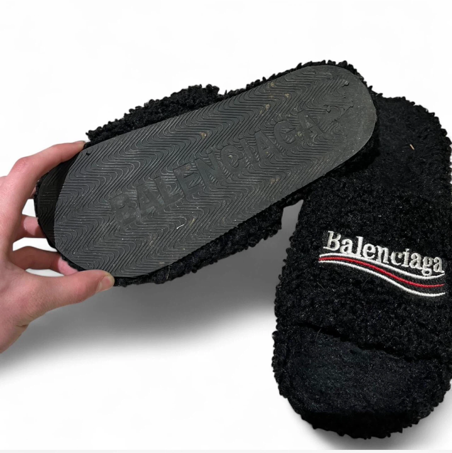 balenciaga fuzzy slides-size us 10
