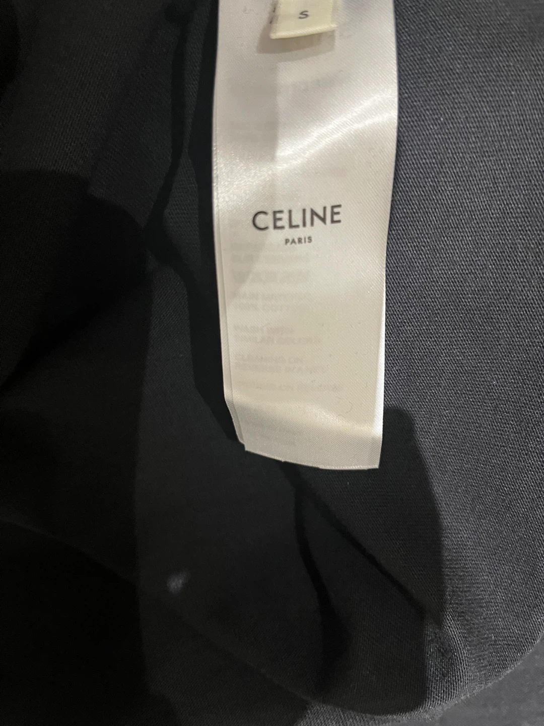 Celine Black chain stitch logo tshirt - photo 4