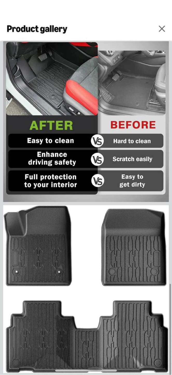 BestEvMod All-Weather Floor Mats for Chevy Blazer EV / Cadillac - photo 5