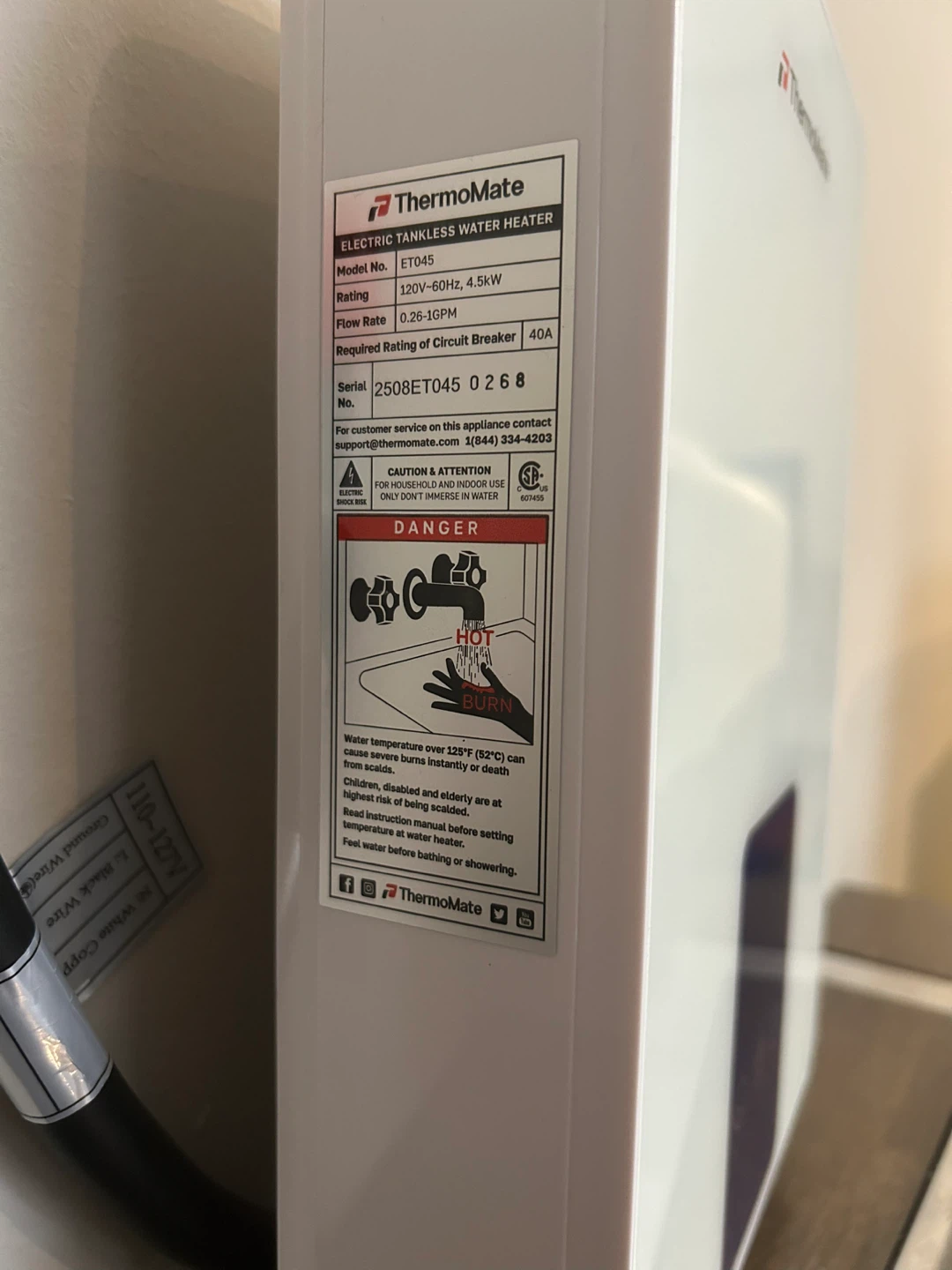 ThermoMate Mini Electric Tankless Water Heater - ET045 - New - photo 3
