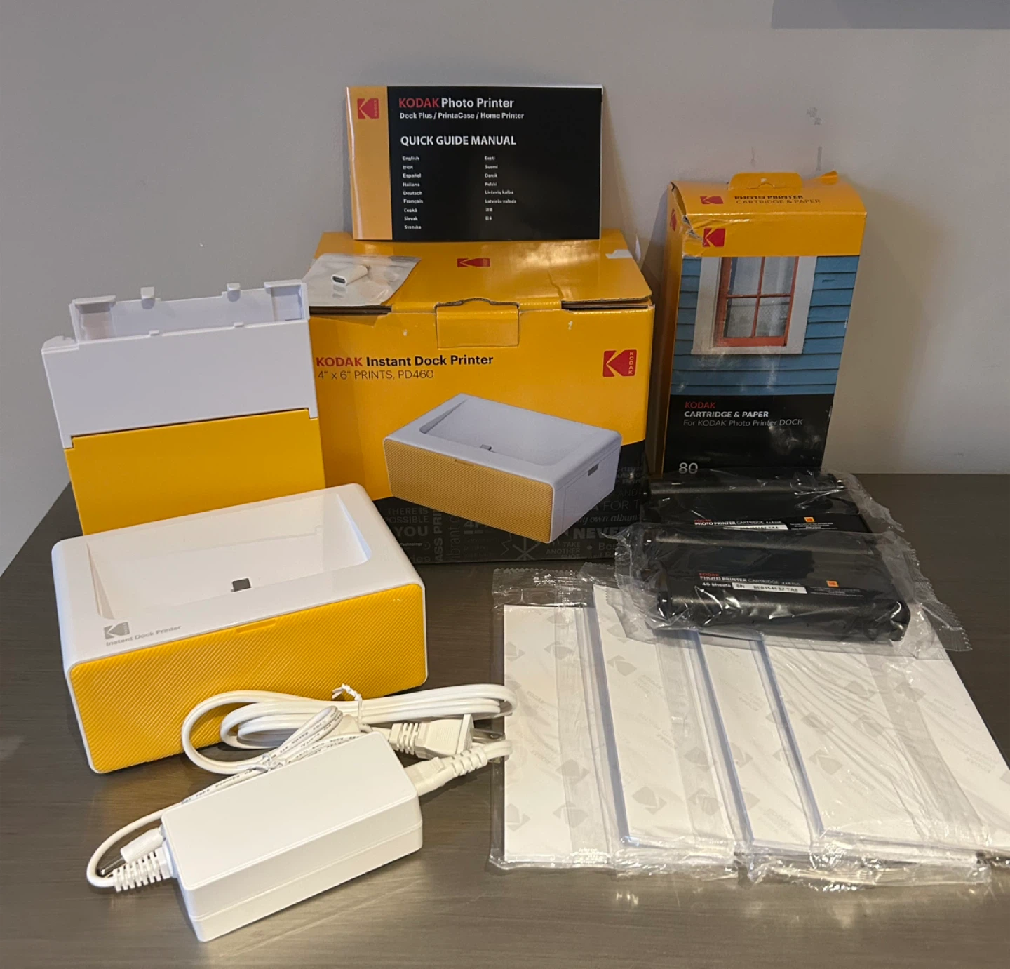 KODAK Instant Dock Photo Printer PD460+Extra Paper & Cartridges