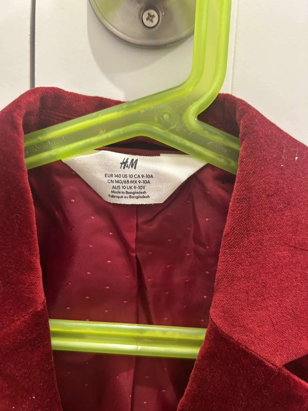 H&M Boys Red Velvet Blazer - Size 9-10 - photo 2
