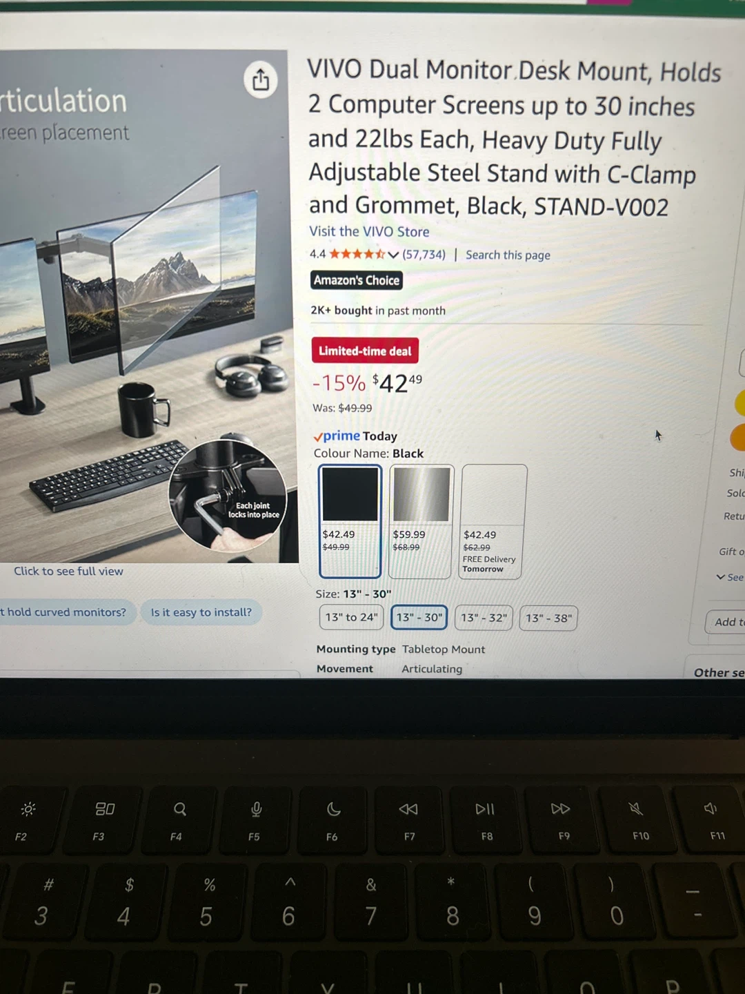 Dual Monitor Desk Mount - photo 2