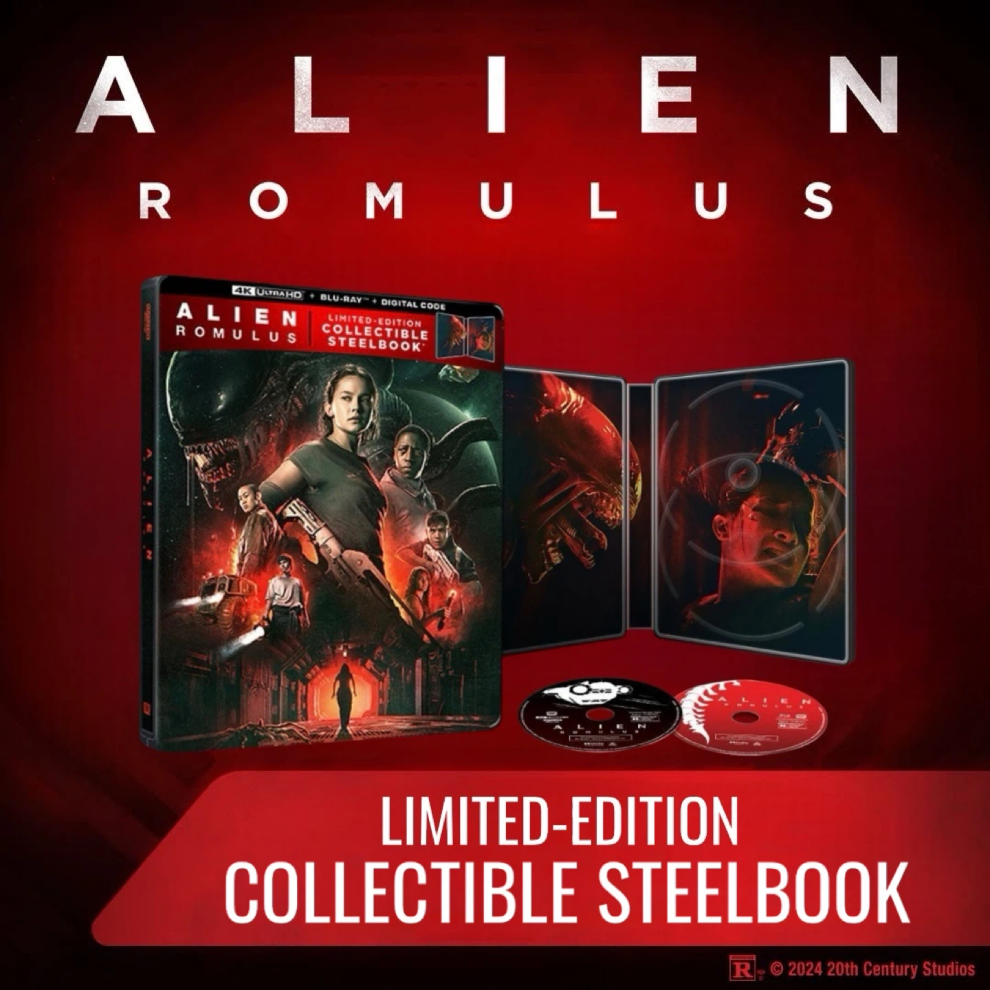 Alien: Romulus (LE Collectible Steelbook) 4K UHD Blu-ray Combo… - photo 5