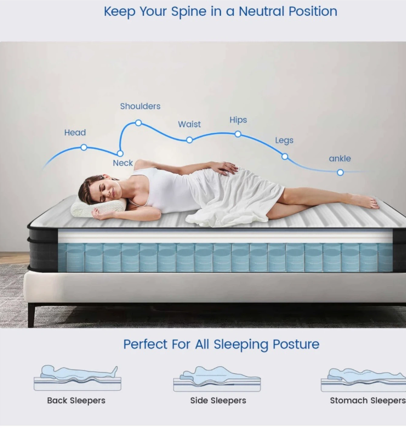 bed with mattress