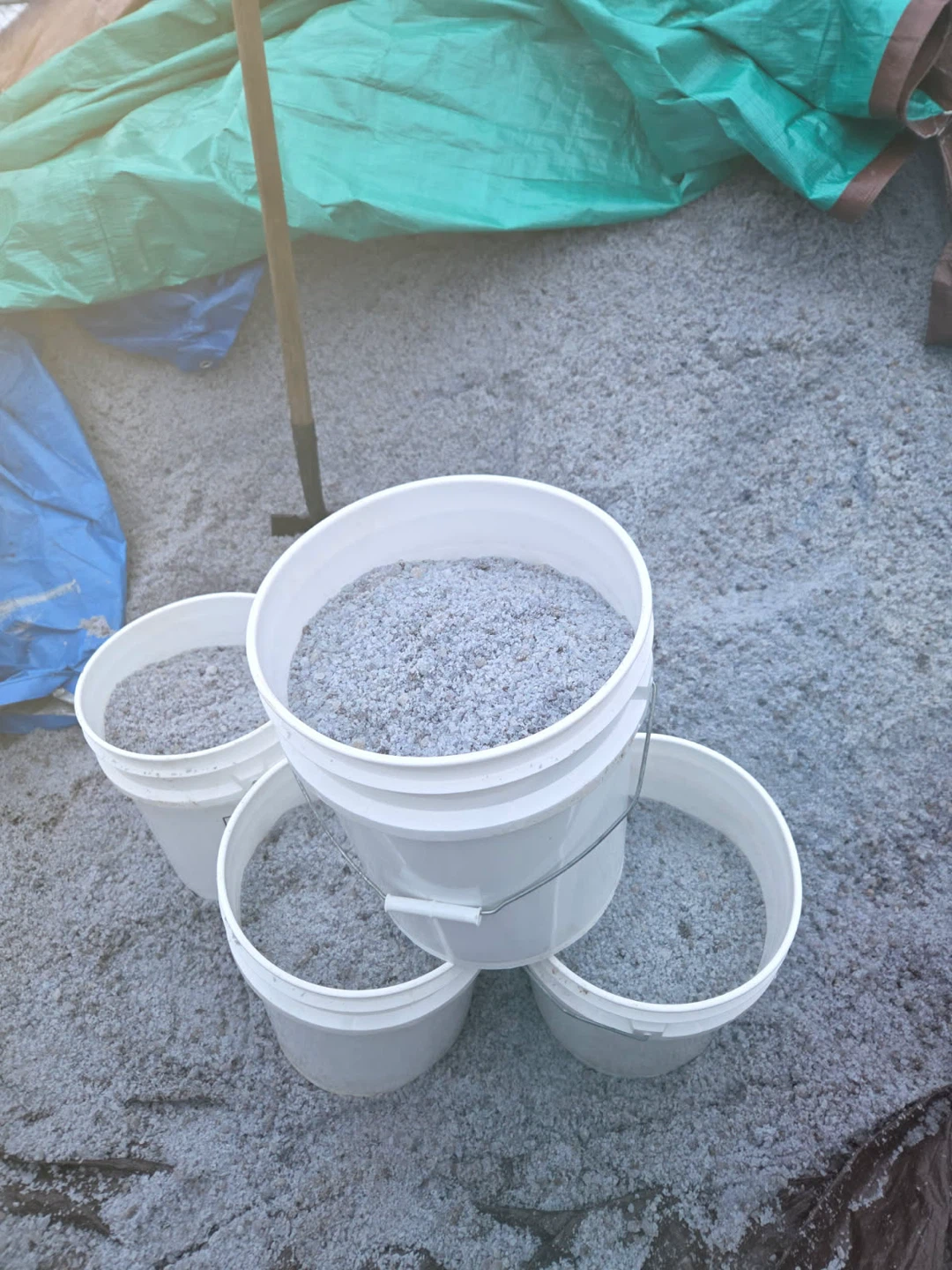 Treated salt in Buckets
