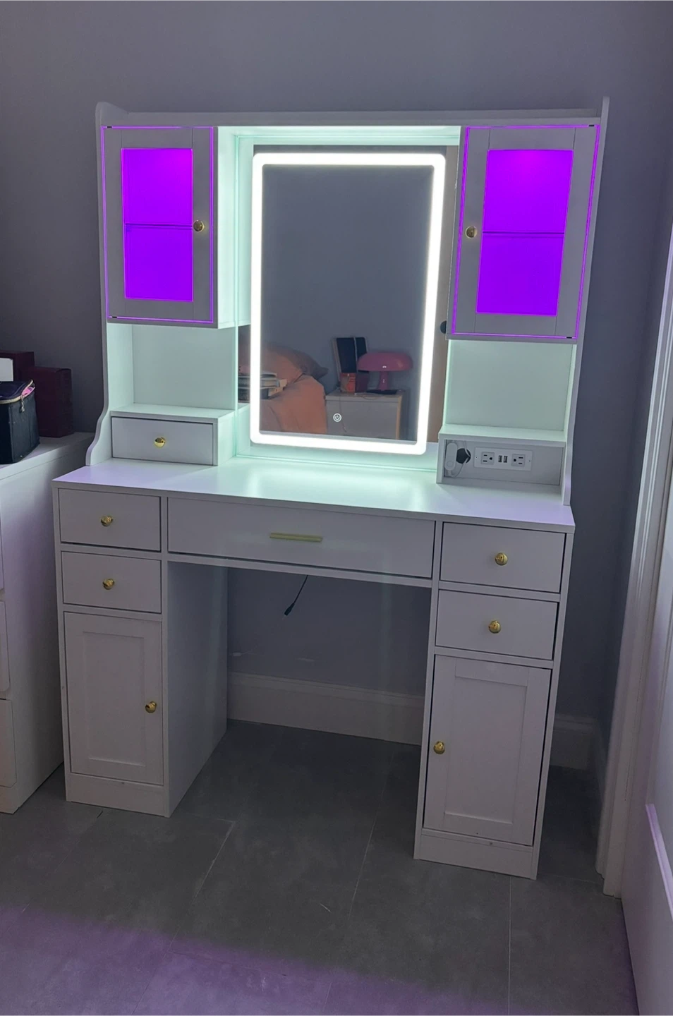 Vanity Table with LED Mirror