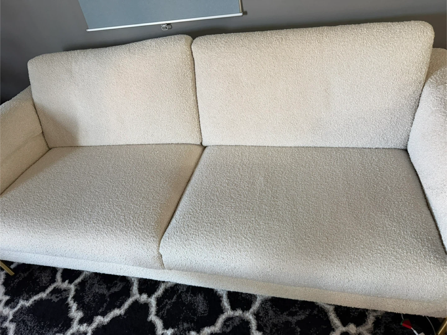 Boucle Cream Sofa 3 seater - photo 3