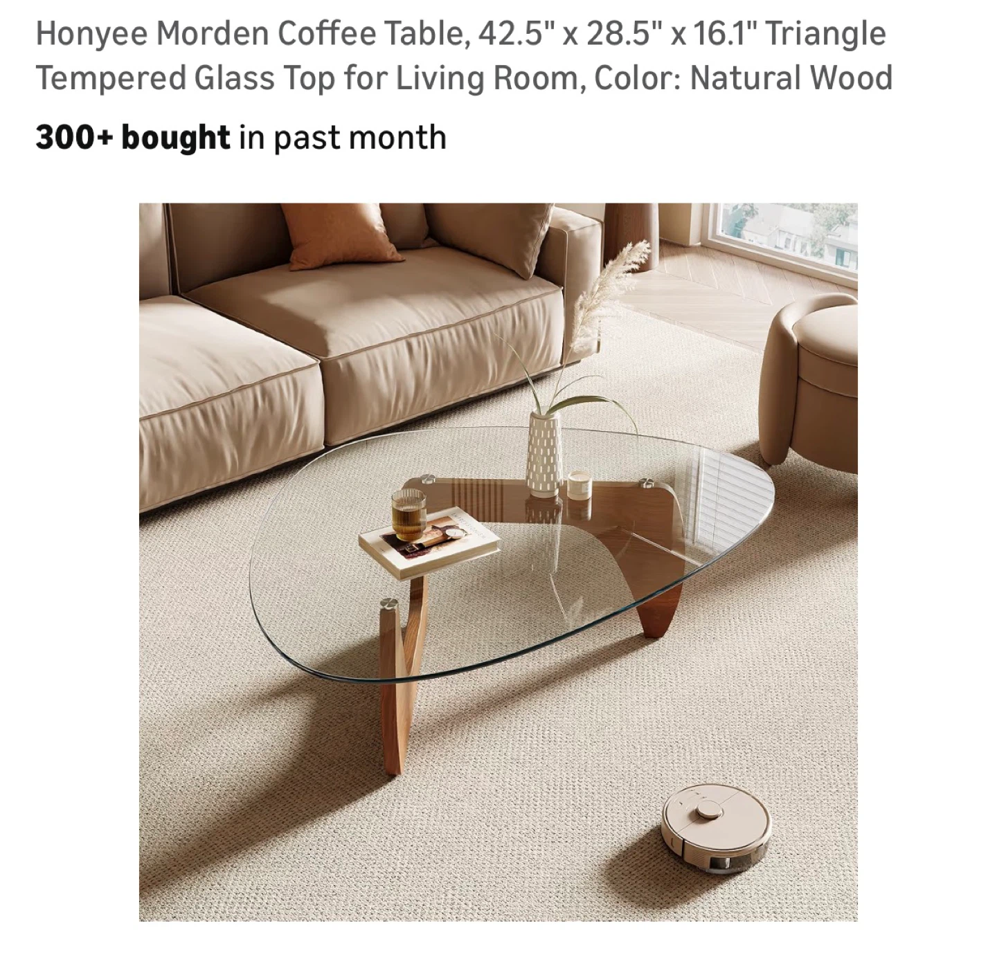 Noguchi Style Glass Coffee Table