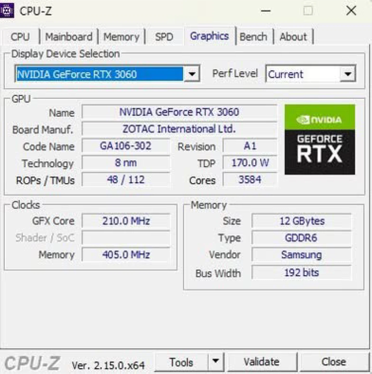 ZOTAC NVIDIA GeForce RTX 3060 12GB Graphics Card