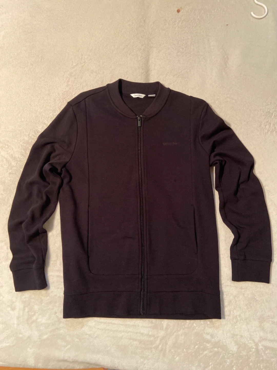 Calvin Klein Black Zip-Up sweater