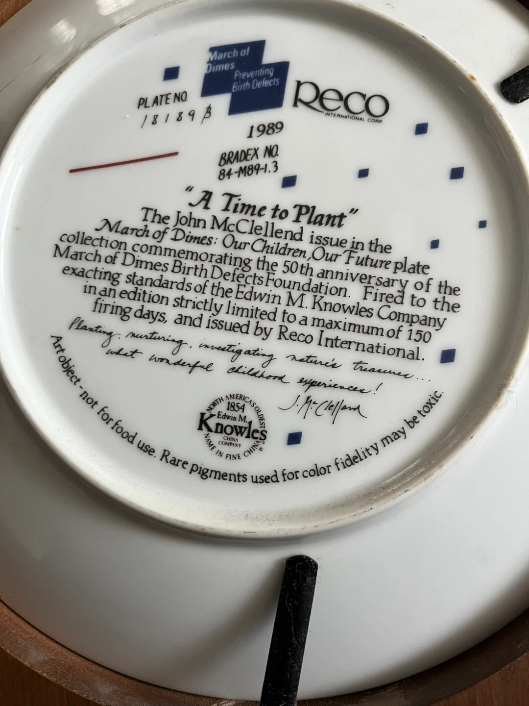 Reco 'A Time to Plant' Plate, 1989 - photo 5