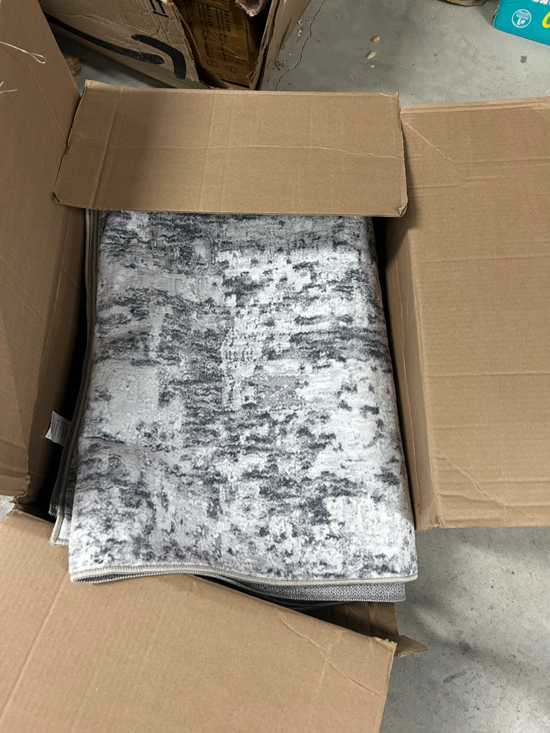 Modern Abstract Blue/Grey/White Area Rug 8' x 10' - photo 3