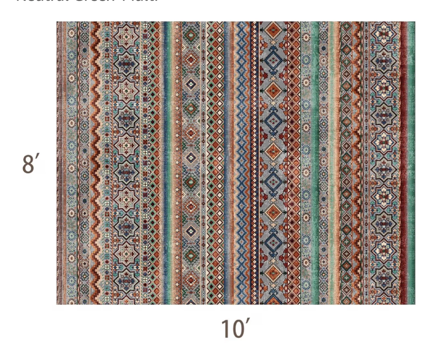 8' x 10' Neutral Green Multi Area Rug - photo 2