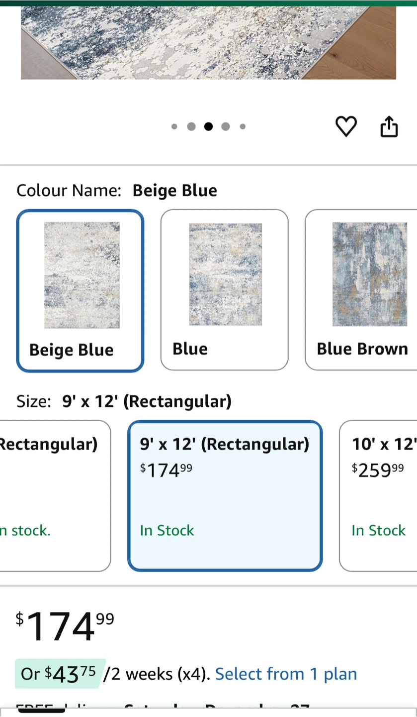 9' x 12' Beige Blue Area Rug - New in Box! - photo 3