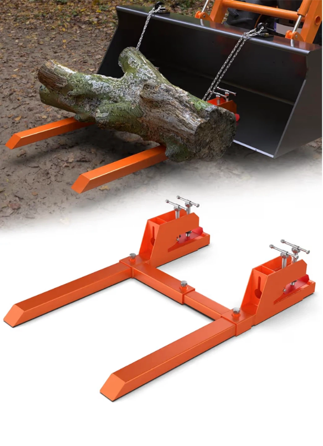 58.86" Heavy Duty Skid Steer Pallet Forks