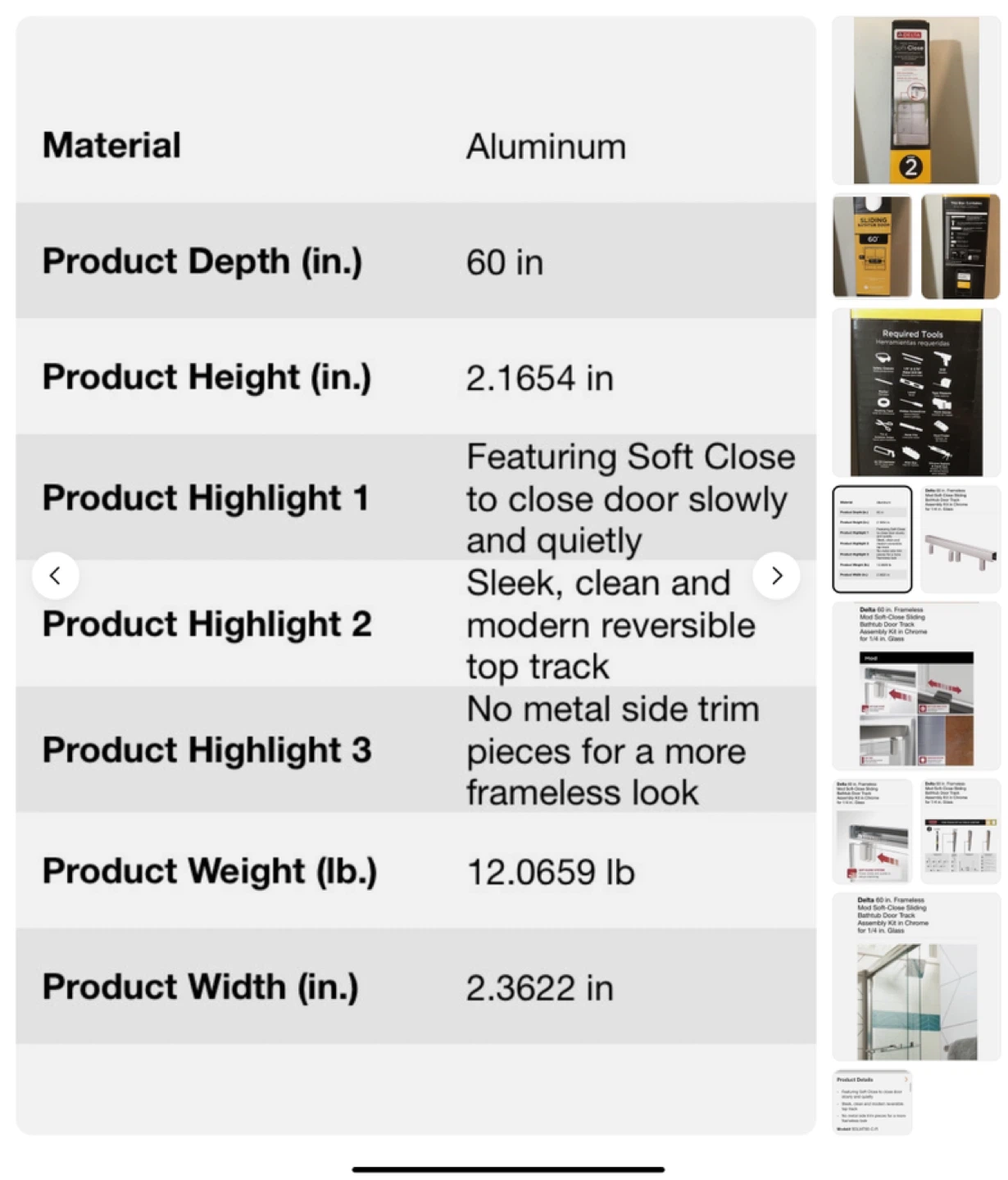 Delta Shower Door Track - Chrome Finish - photo 3