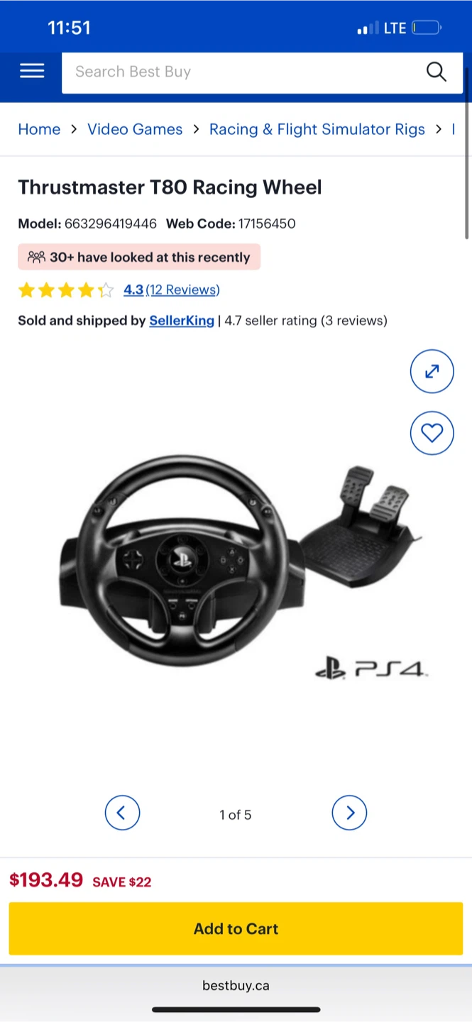 Thrustmaster T80 Racing Wheel & Pedal Set - photo 3