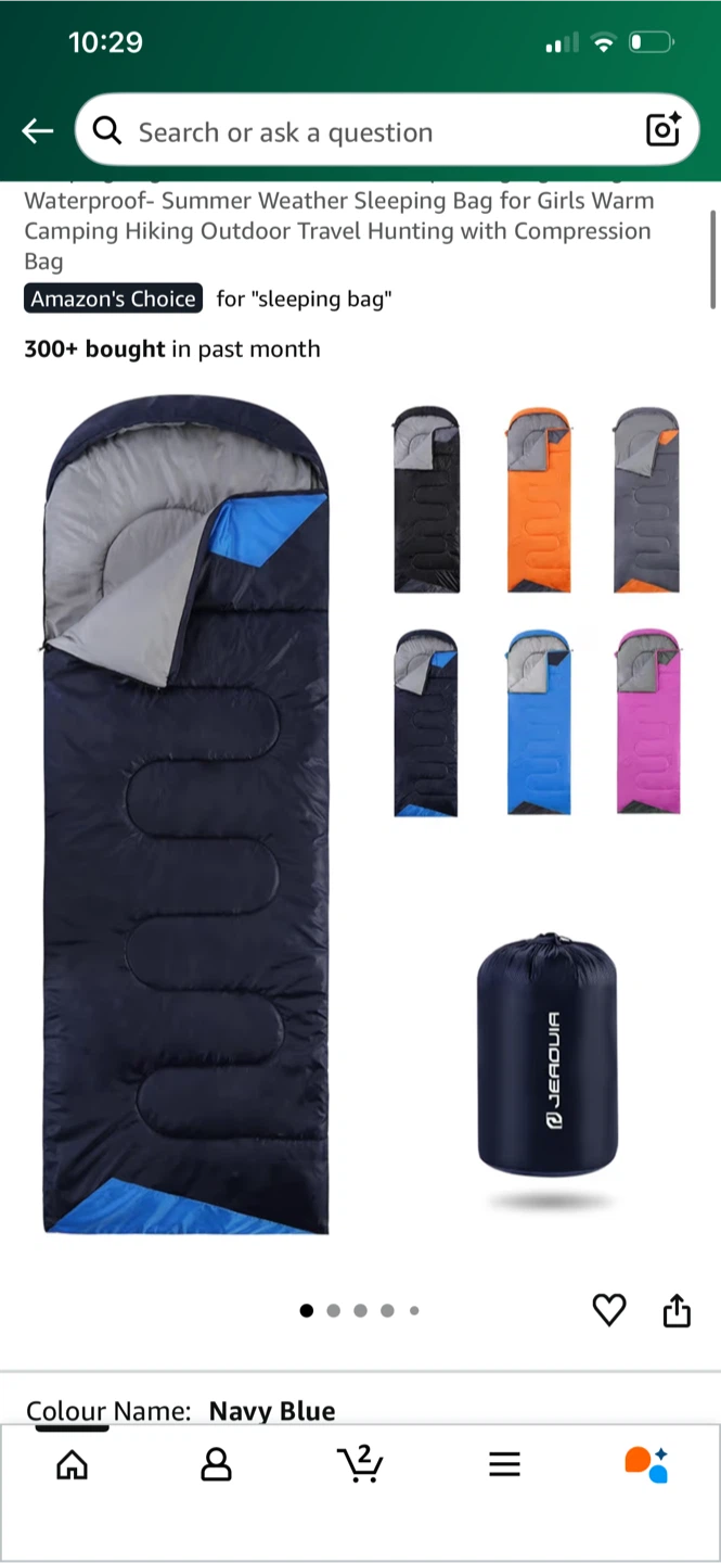 JERDOUA Navy Blue Sleeping Bag