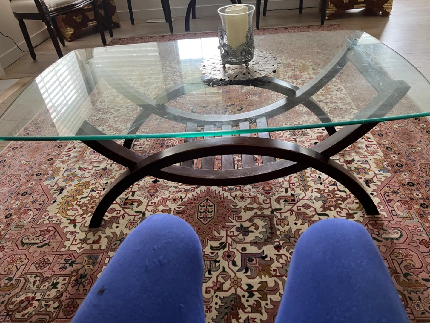 Glass Top Coffee Table + two side tables