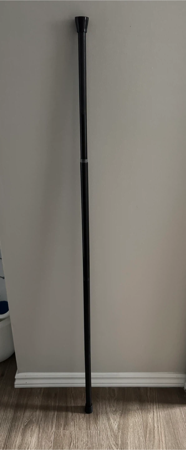 Adjustable Black Metal  Curtain Rod - NO DRILL 28” to 48”