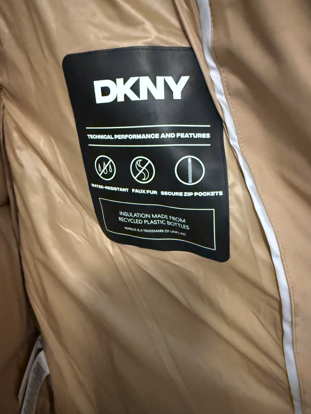 DKNY Beige Puffer Coat - Size M - photo 5