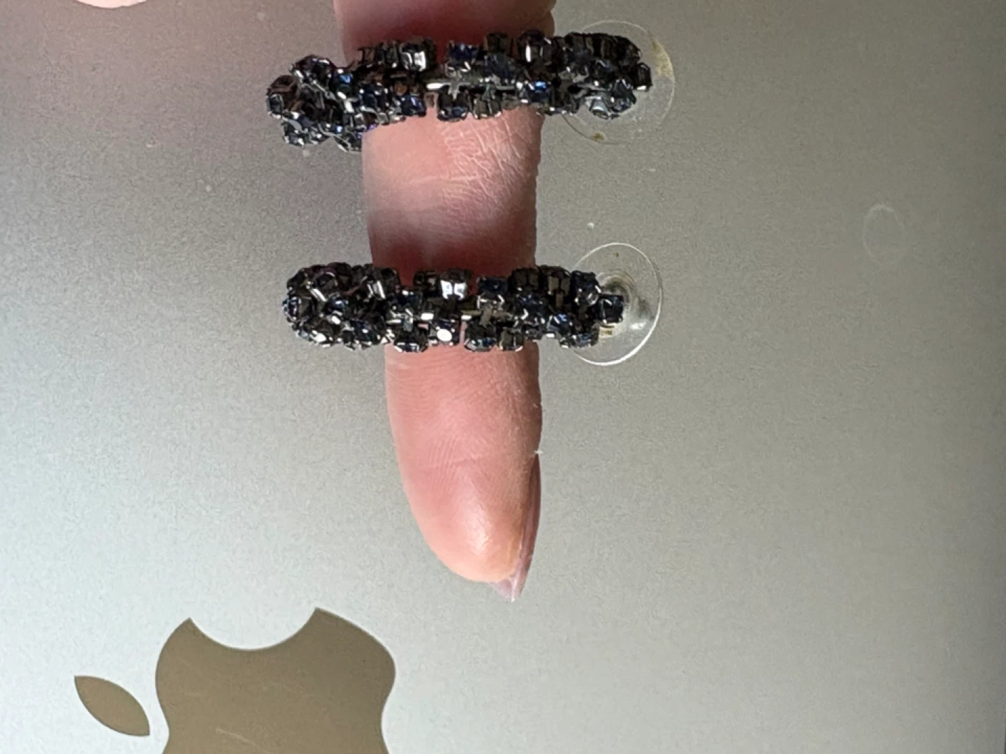 Sparkly Blue Hoop Earrings - photo 4