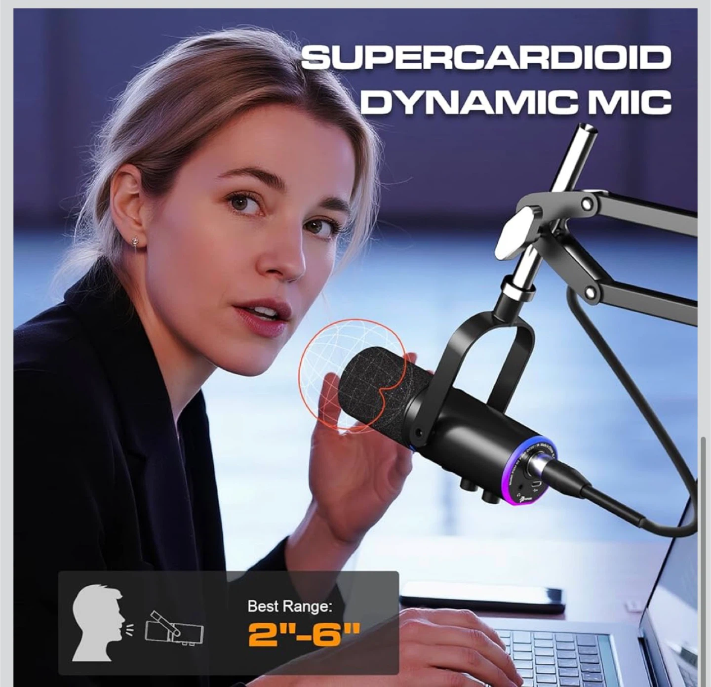 Supercardioid Dynamic Mic with Arm Stand - photo 4